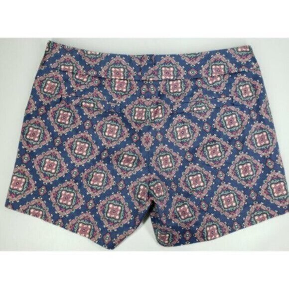 J Crew Factory Stretch Women's Paisley Geometric Shorts Side Zip Size 6 - Picture 3 of 14